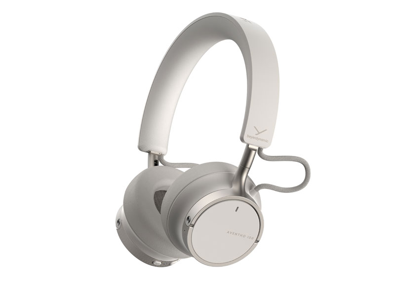 Perspectief van de witte Beyerdynamic Aventho 100 hoofdtelefoons Perspectief van de witte Beyerdynamic Aventho 100 hoofdtelefoons