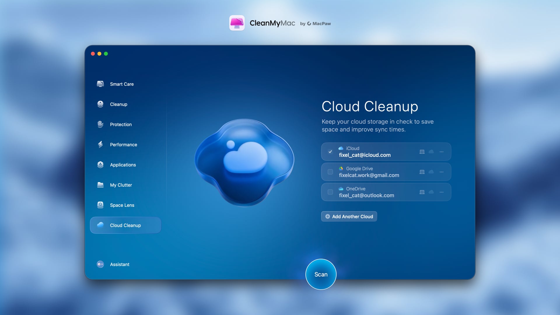 CleanMyMac Cloud Cleanup - Scan voor cloudservices CleanMyMac Cloud Cleanup - Scan voor cloudservices