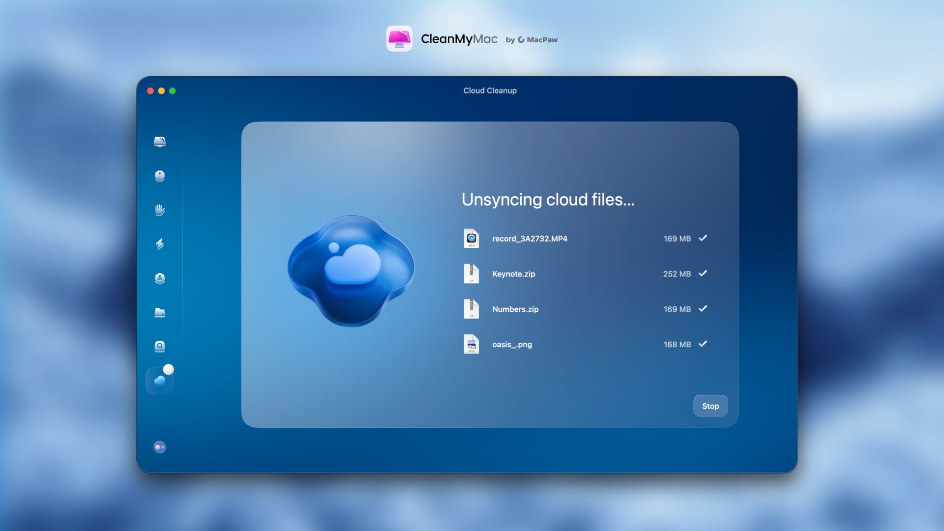CleanMyMac Cloud Cleanup - Werken met bestanden CleanMyMac Cloud Cleanup - Werken met bestanden