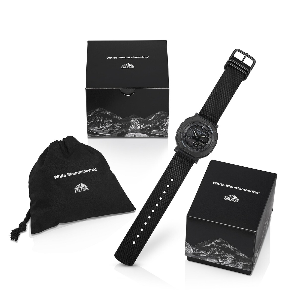 Casio Pro Trek PRJ-B001WM-1 tegen de achtergrond van een natuurlijk landschap Casio Pro Trek PRJ-B001WM-1 tegen de achtergrond van een natuurlijk landschap
