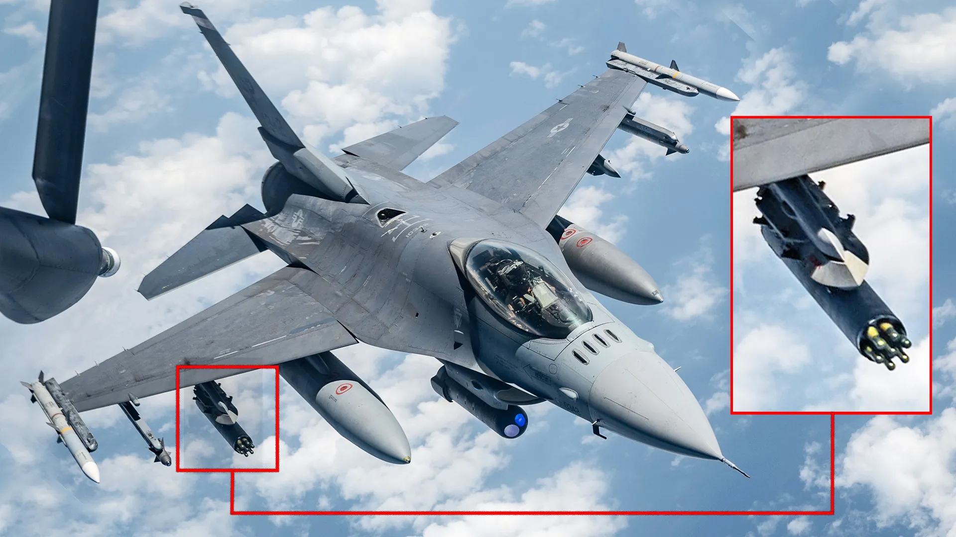 F-16 met APKWS II-raketten F-16 met APKWS II-raketten