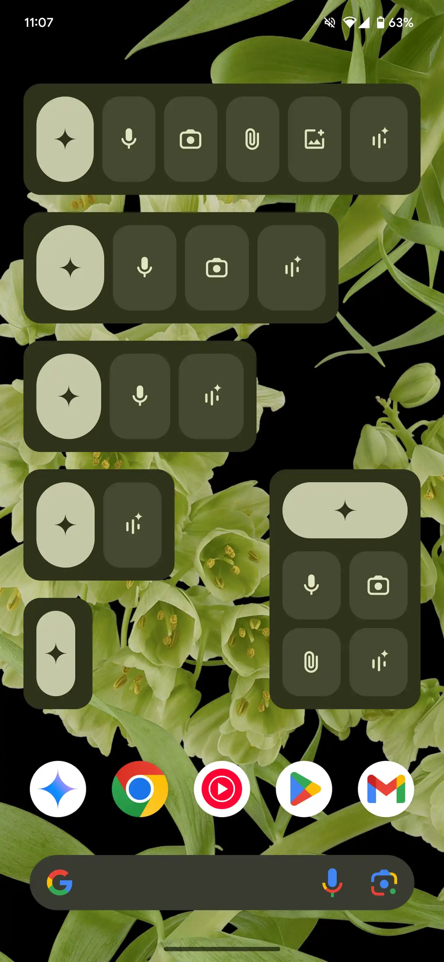 Gemini-widget op Android, grote grootte