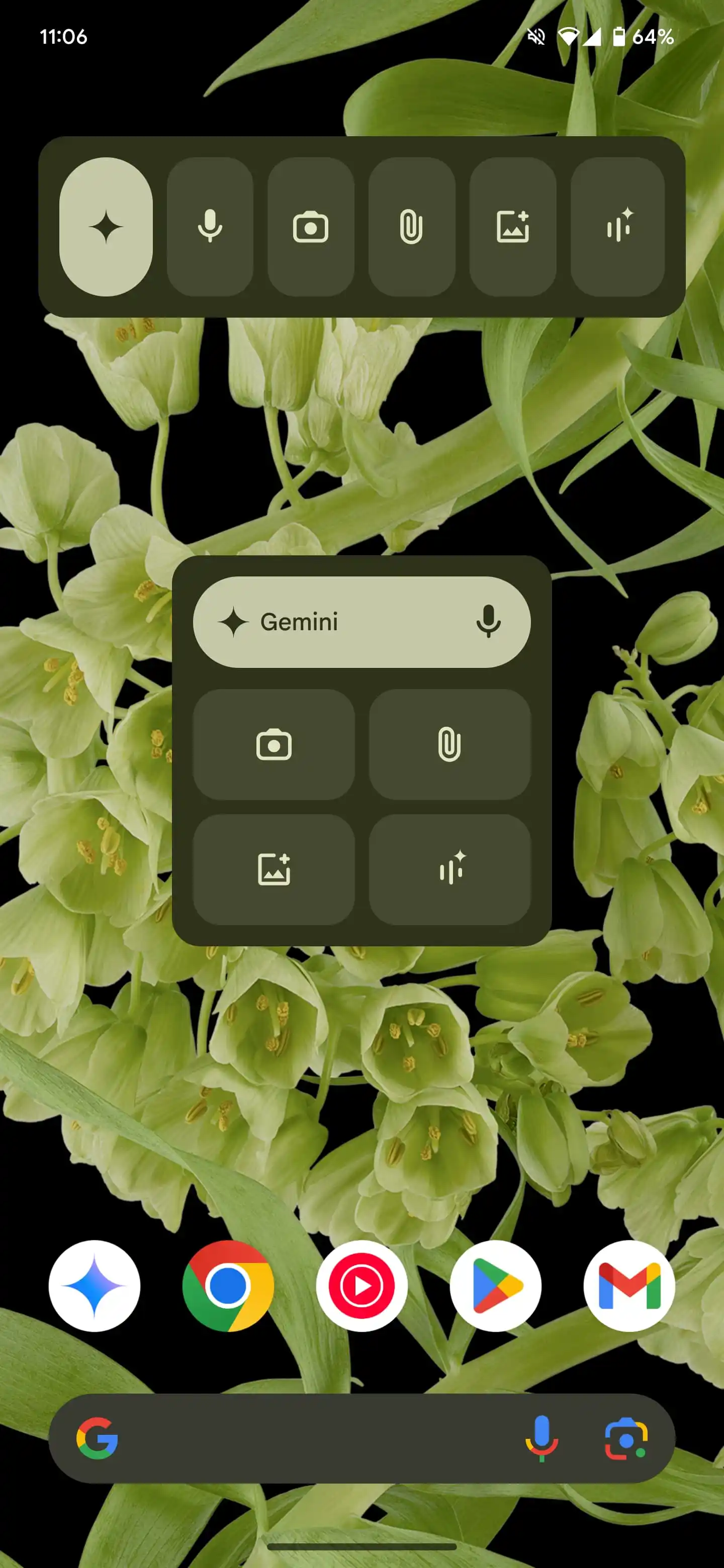 Gemini-widget voor Android, compacte grootte