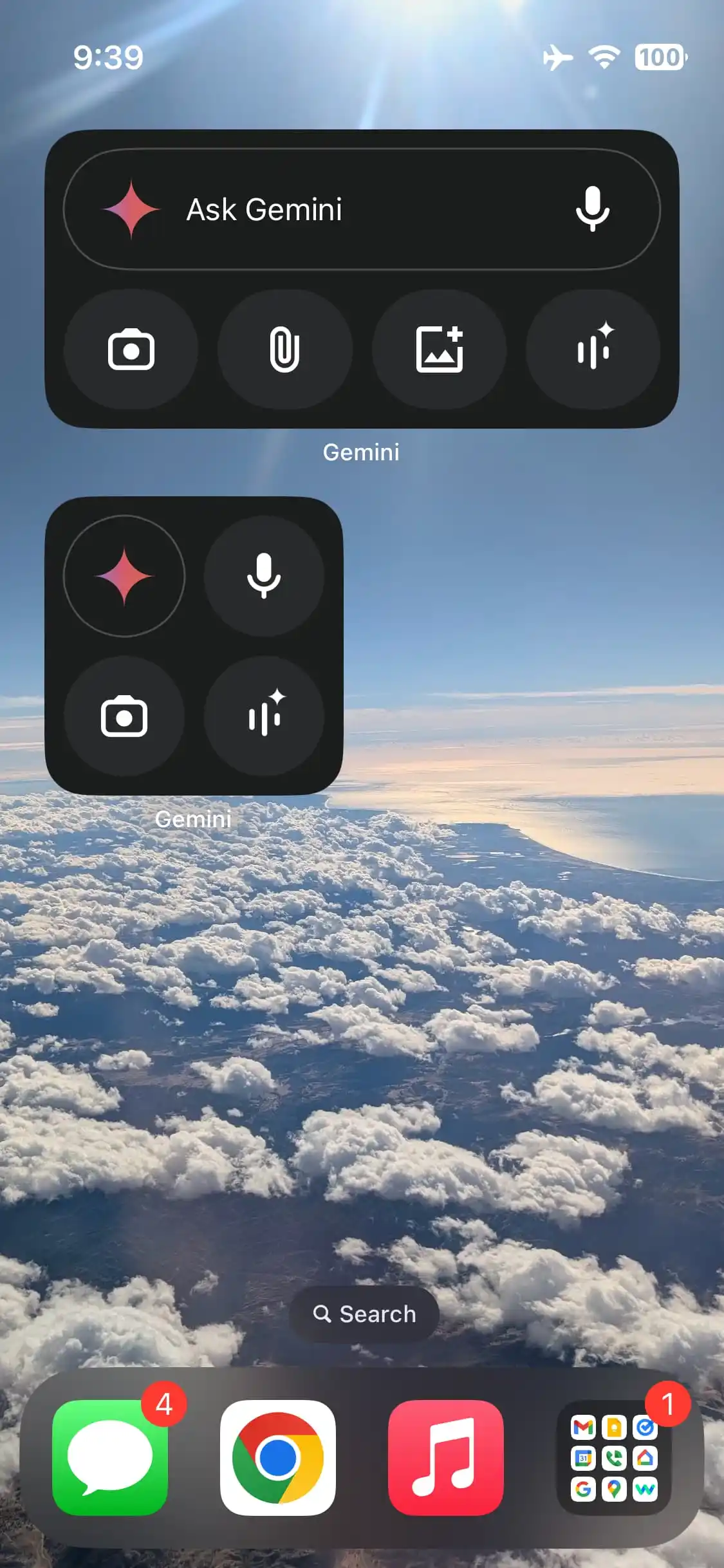 Gemini widget voor iPhone 1 startscherm Gemini widget voor iPhone 1 startscherm