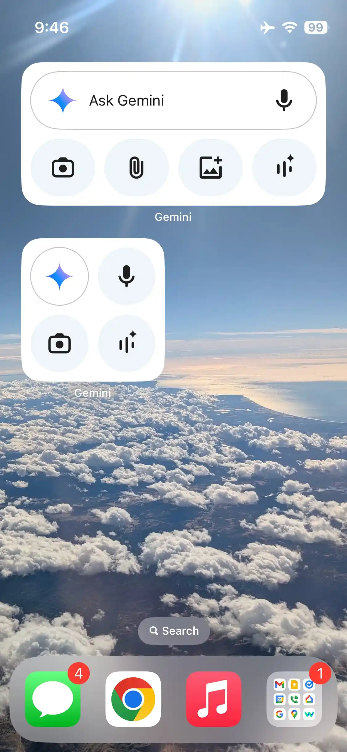 Gemini widget voor het iPhone 2 startscherm Gemini widget voor het iPhone 2 startscherm