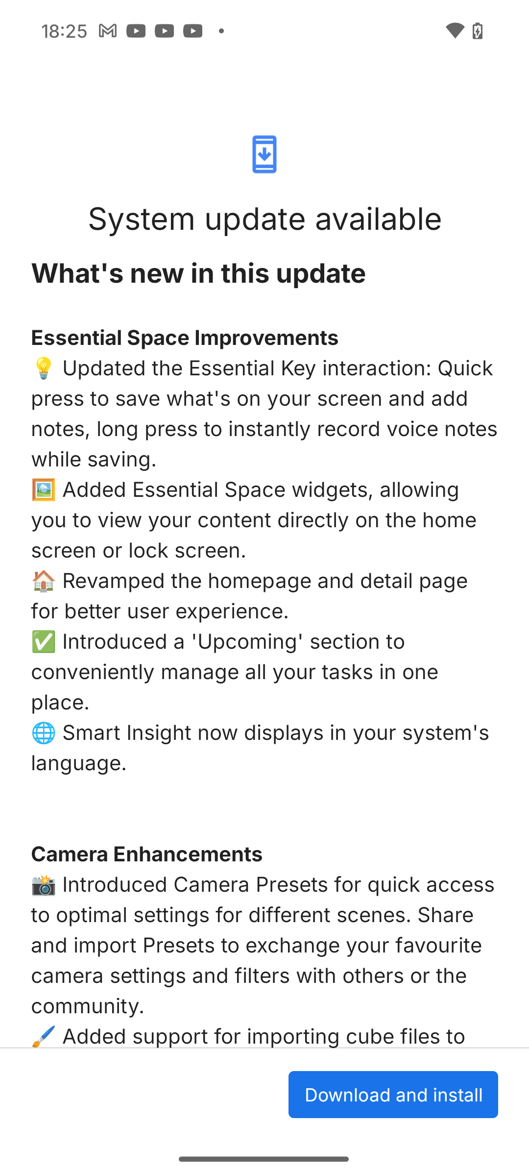 Schermafbeelding van de interface van Nothing Phone (3a)
