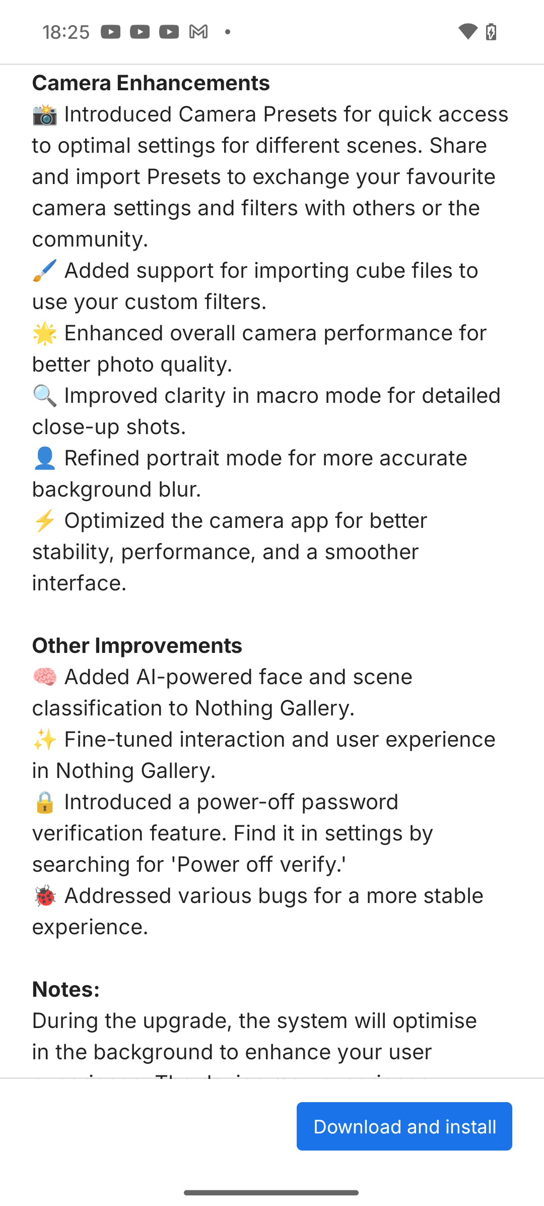 Screenshot van de interface van Nothing Phone (3a) Pro