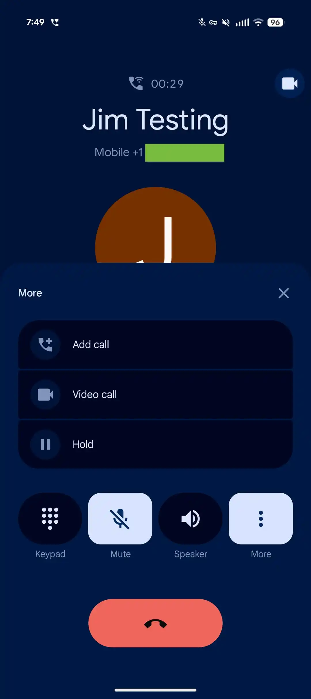 Google Phone interface: oproepen