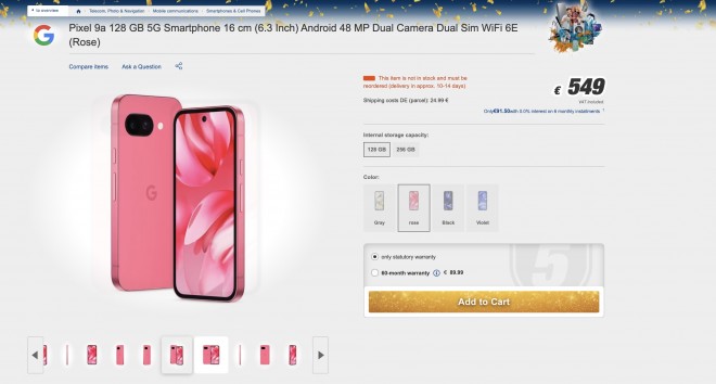 Google Pixel 9a smartphone op de achtergrond Google Pixel 9a smartphone op de achtergrond