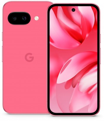 Google Pixel 9a smartphone op de achtergrond Google Pixel 9a smartphone op de achtergrond