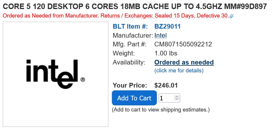 Intel Core 5 120 en 120F processors Intel Core 5 120 en 120F processors