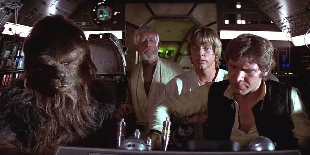 De cockpit van de Millennium Falcon met oude apparatuur