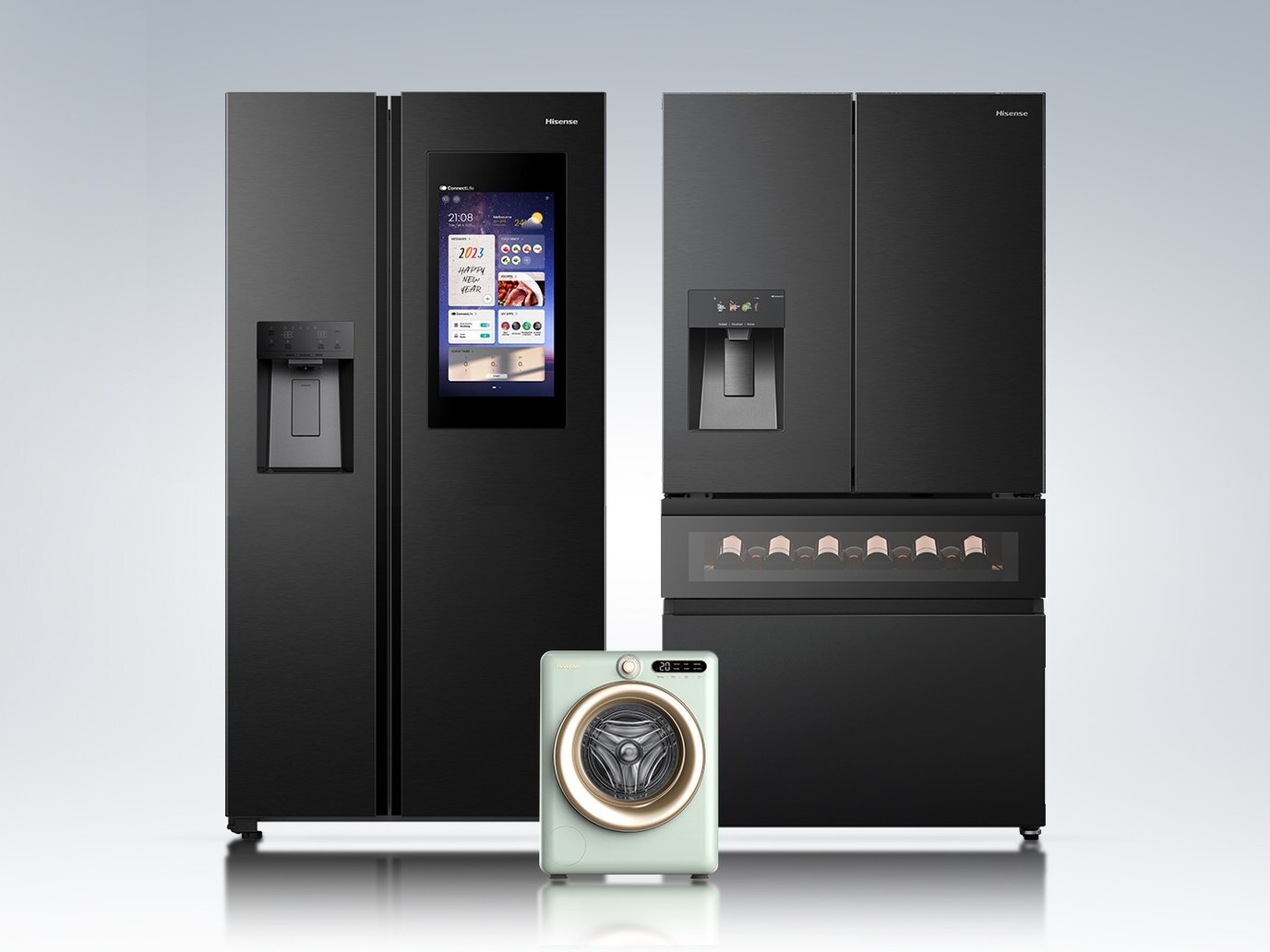 Hisense Jumbo Zij-aan-zij Hisense Jumbo Side-by-Side slimme koelkast met Dish Designer functie