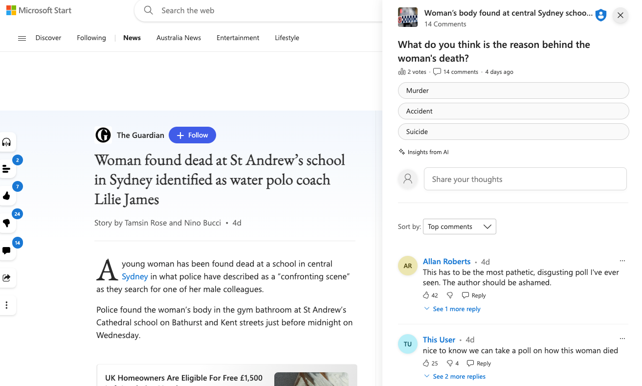 Microsoft beschuldigd van ondermijnen reputatie Guardian over AI-gegenereerde enquête Microsoft beschuldigd van ondermijnen reputatie Guardian over AI-gegenereerde enquête