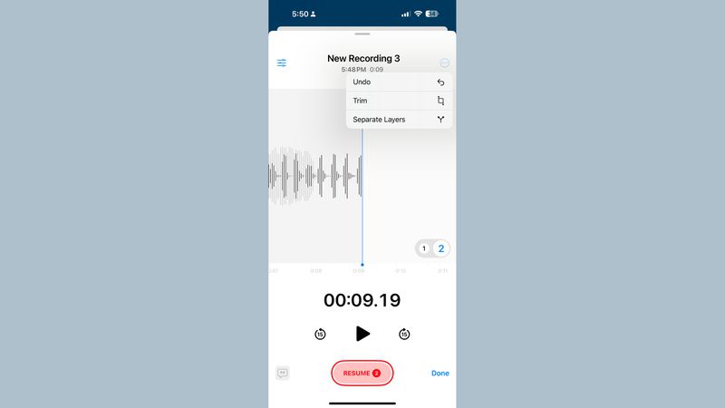 Gelaagde gesproken memo's in iOS 18.2