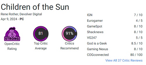 Sniper heeft een gevoelige snaar geraakt bij gamers: puzzelshooter Children of the Sun krijgt geweldige kritieken van critici en spelers-2