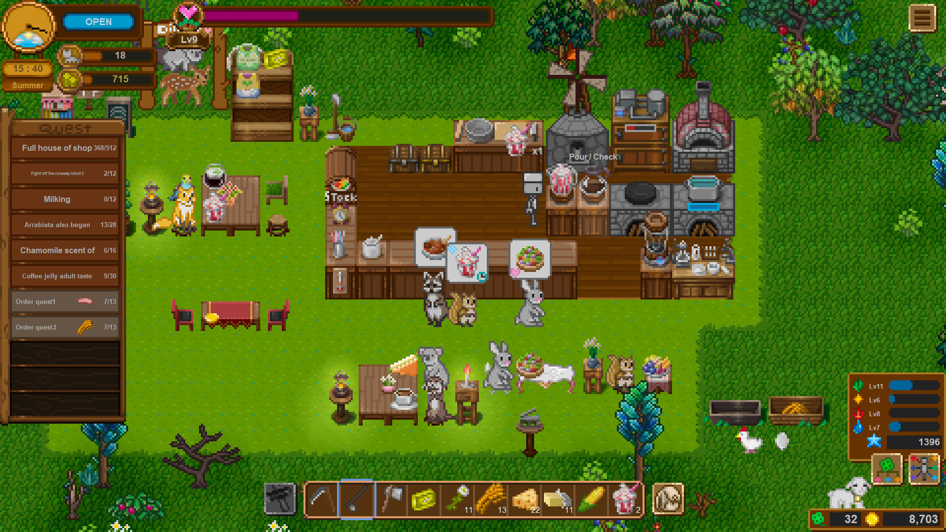 Restaurantscène in het spel World End Diner Restaurantscène in het spel World End Diner