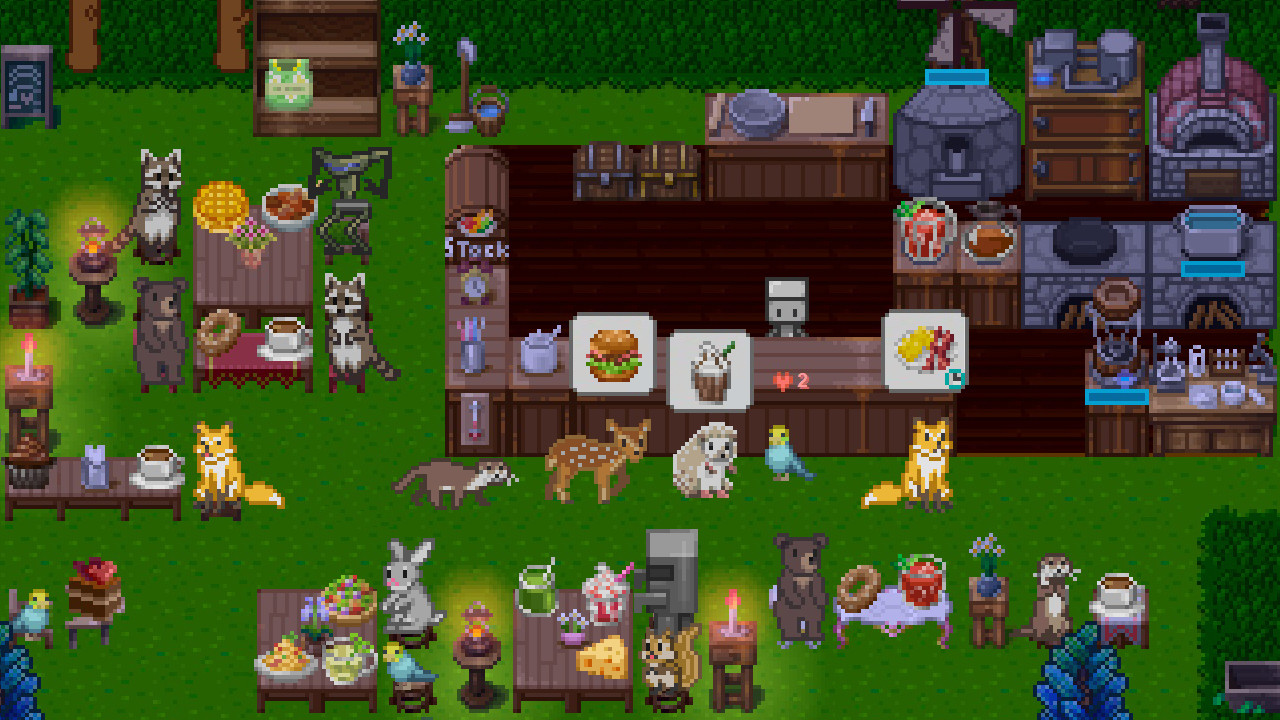 Een speler bereidt een gerecht in het spel World End Diner Een speler bereidt een gerecht in het spel World End Diner