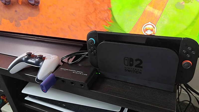 DualSense verbonden met de Nintendo Switch 2. Bron: GamesRadar