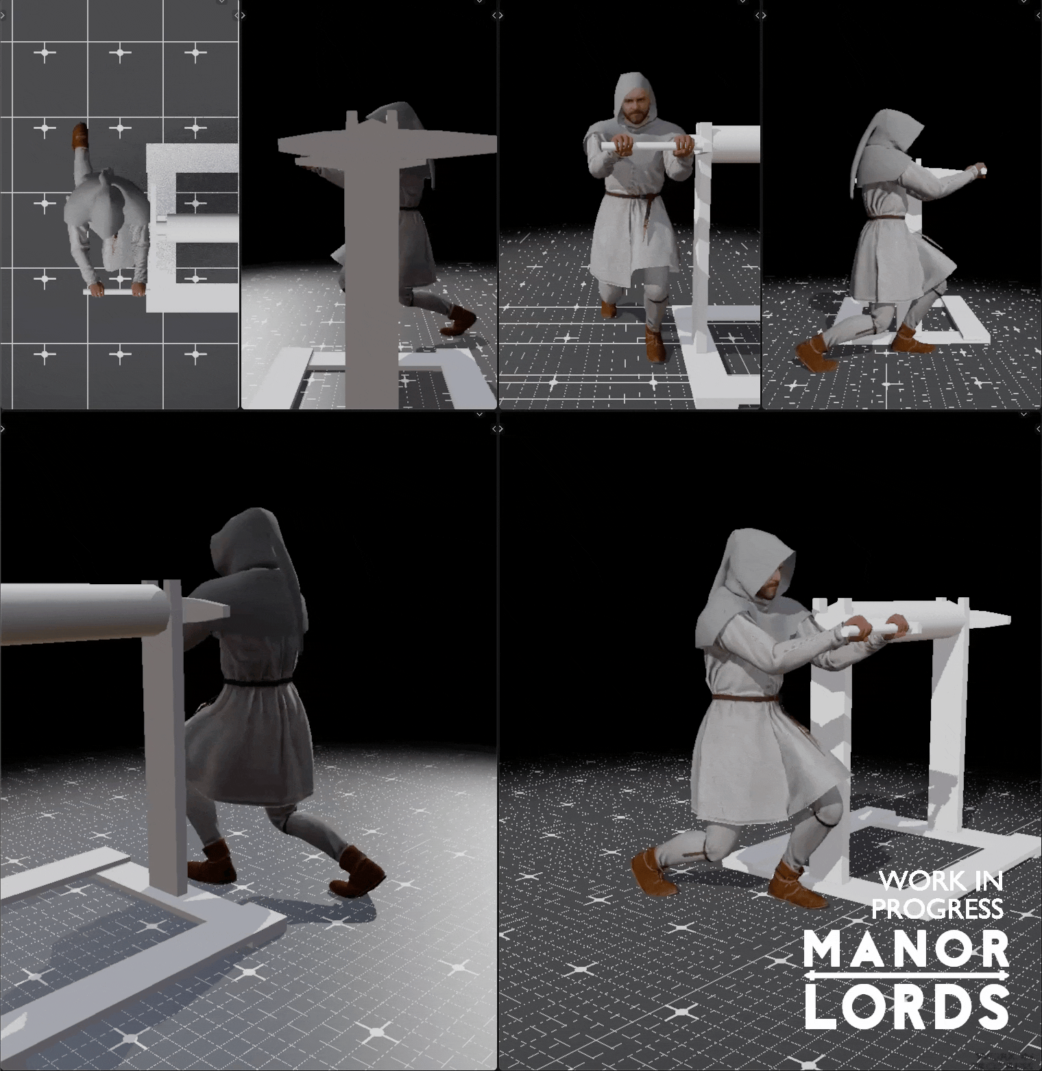 Animatie van het werk van mijnwerkers in Manor Lords