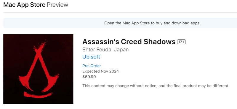 Goed nieuws voor Mac-gebruikers: Assassin's Creed Shadows komt tegelijk uit op Apple computers en andere platforms.-2
