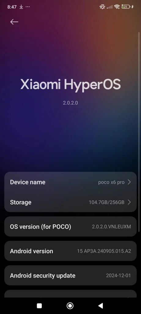 HyperOS 2.0-update voor Poco X6 Pro HyperOS 2.0-update voor Poco X6 Pro