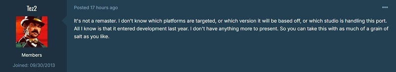 Screenshot van Tez2's post op gtaforums Screenshot van Tez2's post op gtaforums