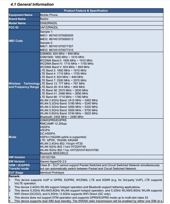 Redmi smartphone met FCC-certificering Redmi smartphone met FCC-certificering