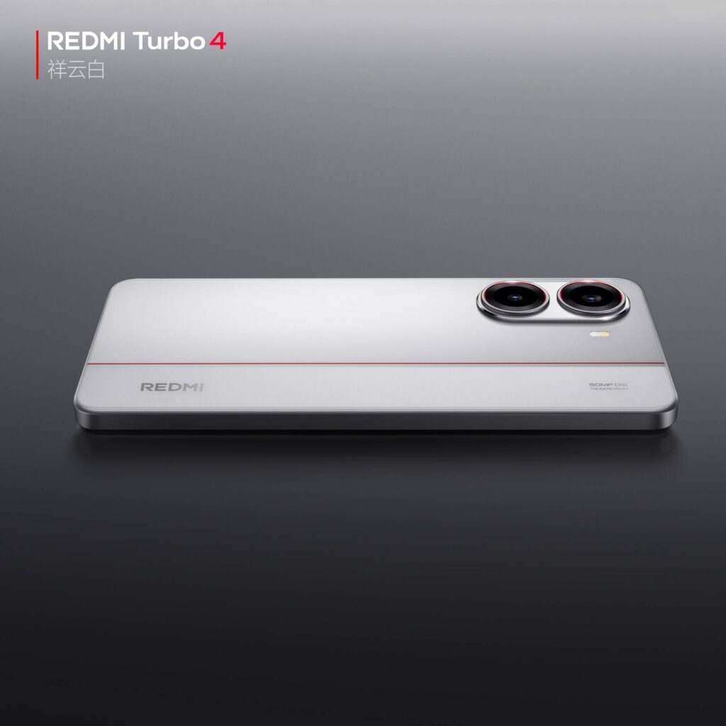 Redmi Turbo 4 smartphone in wolkenwit Redmi Turbo 4 smartphone in wolkenwit