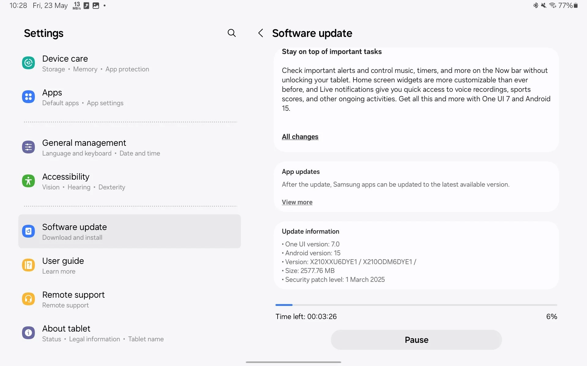 One UI 7 update voor Galaxy Tab A9+ One UI 7 update voor Galaxy Tab A9+