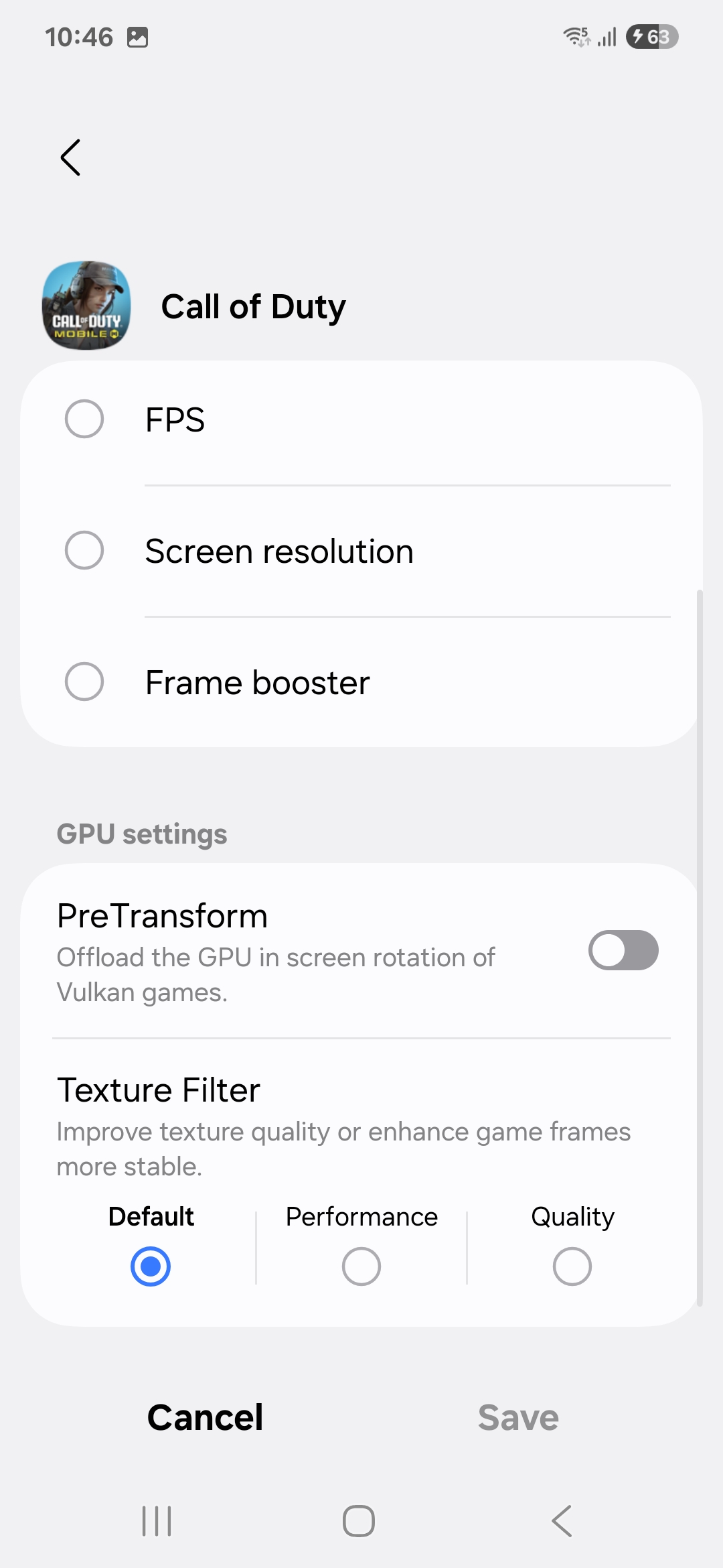 Textuurfilters in Game Booster Textuurfilters in Game Booster