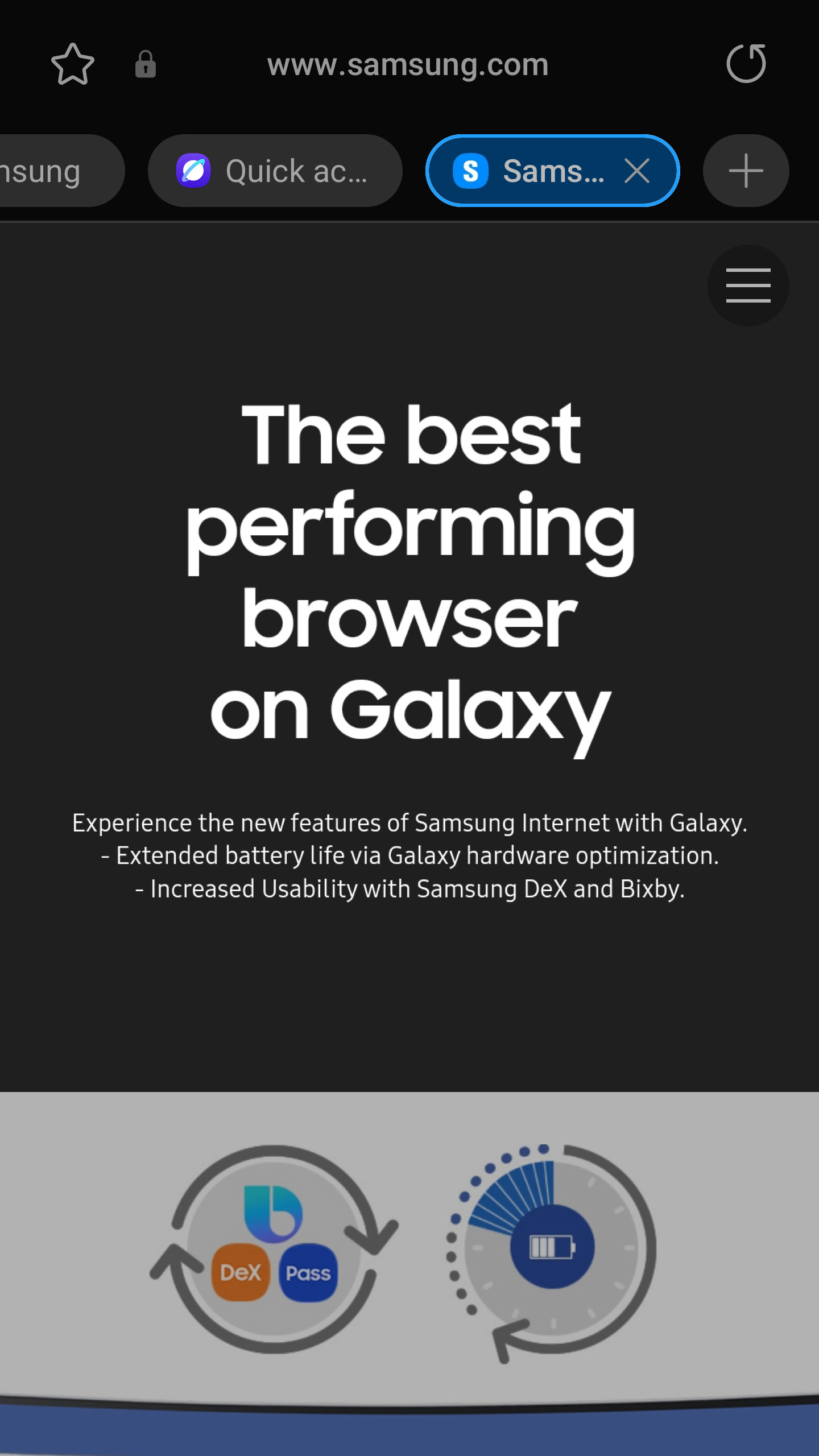 Screenshot van Samsung browser voor Galaxy Fold 7 (1) Screenshot van Samsung browser voor Galaxy Fold 7 (1)