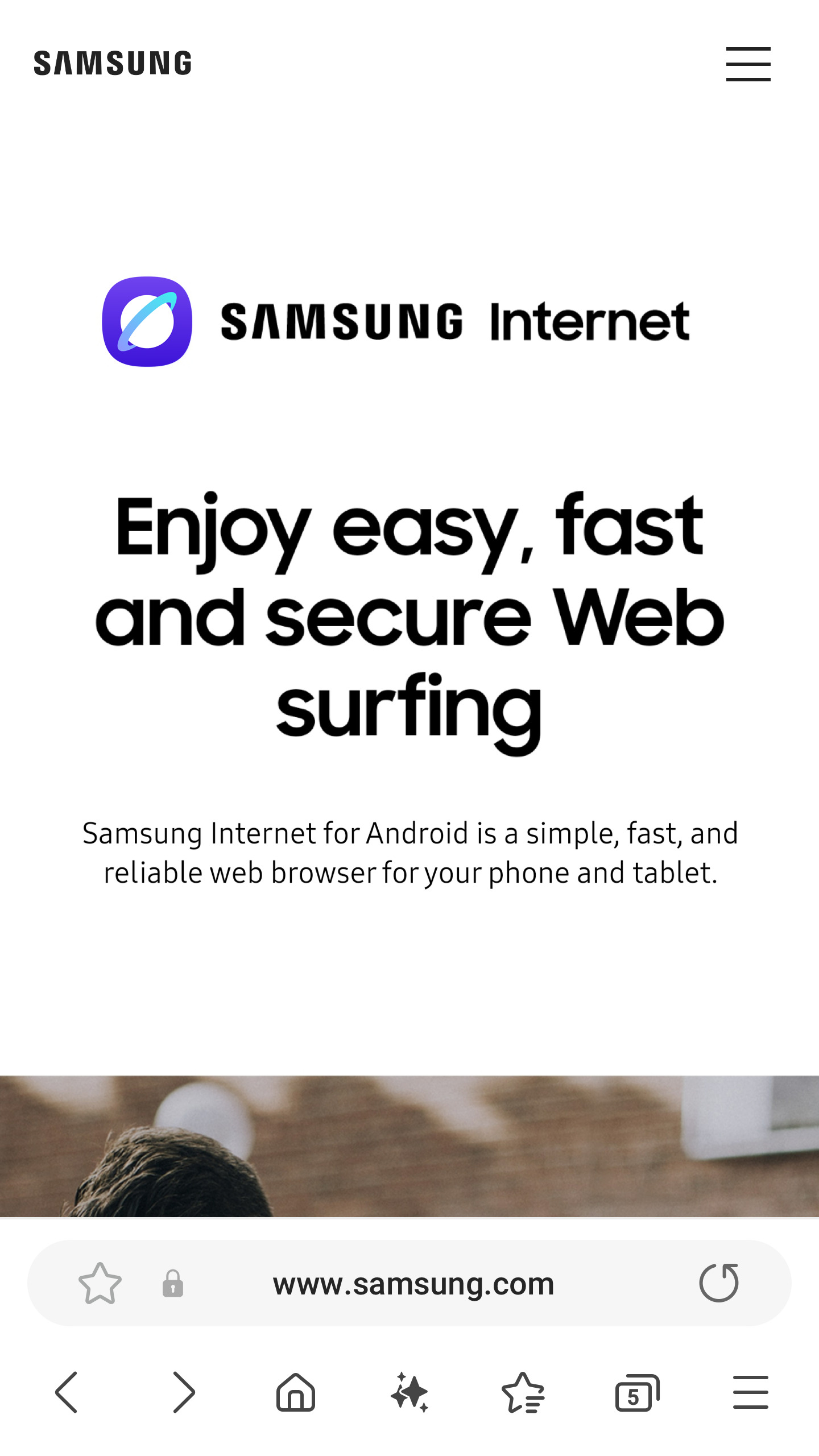 Screenshot van Samsung browser voor Galaxy Fold 7 Screenshot van Samsung browser voor Galaxy Fold 7