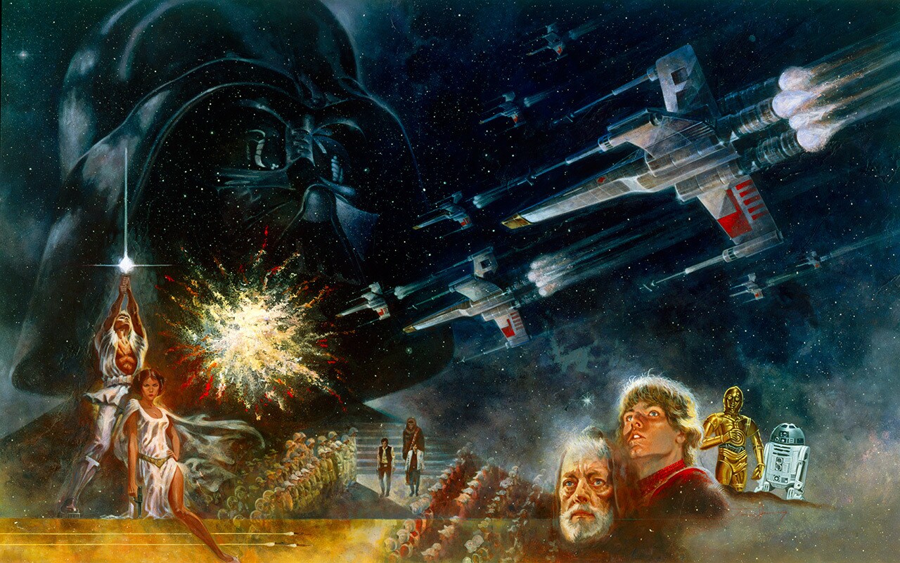 Een poster voor de film "Star Wars. Episode IV: A New Hope"