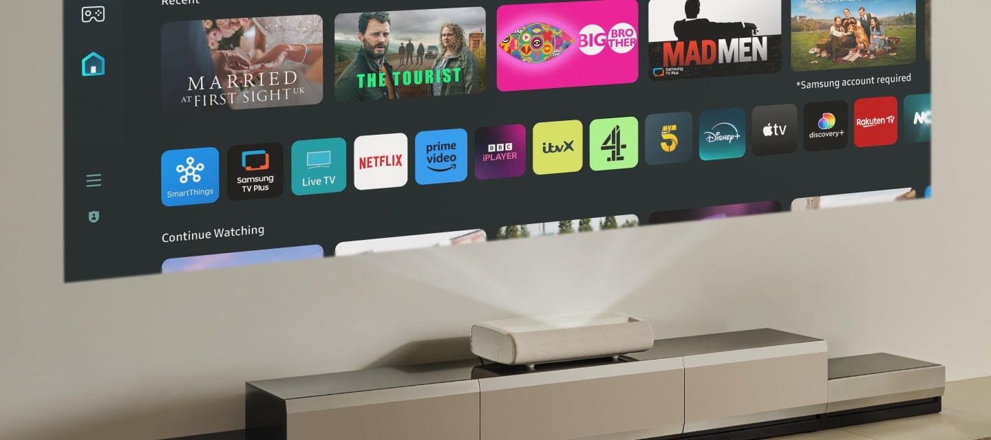 Інтерфейс Smart TV на проекторі Samsung The Premiere Інтерфейс Smart TV на проекторі Samsung The Premiere