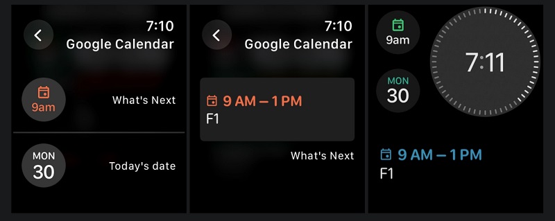 Google Agenda interface Google Agenda interface