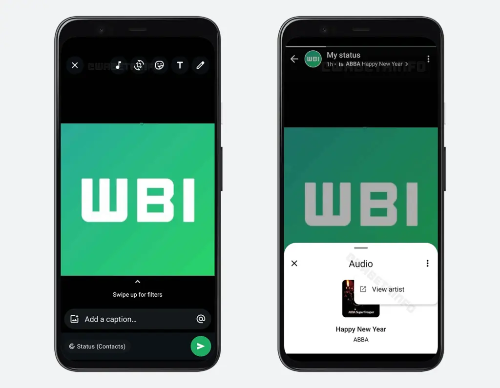 WhatsApp-status met muziek